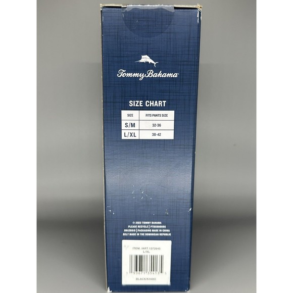 Tommy Bahama Stretch Men's Braided Woven Belt L/XL 38-42 NEW IN BOX Black/Khaki - Picture 3 of 5